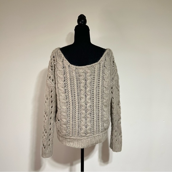 Free People chunky knit sweater|oversized | neutral | size medium - Picture 6 of 11